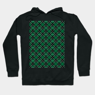 Diagonal Green and Black Flannel-Plaid Pattern Hoodie